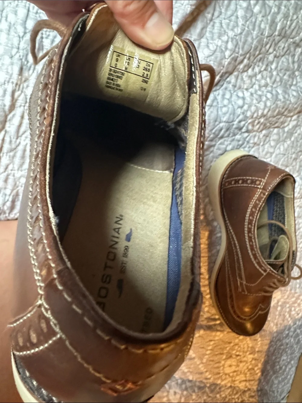 Bostonian Brown Leather Wingtip Derby/Oxford Shoes 8261.5